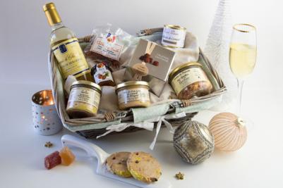 Super PROMOTIONS Panier GOURMAND foie gras Coffrets cadeaux noel ▷